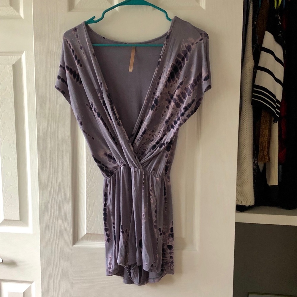Tie dyed purple romper